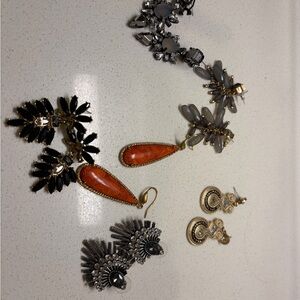 Chic Orange and Black Teardrop Earrings